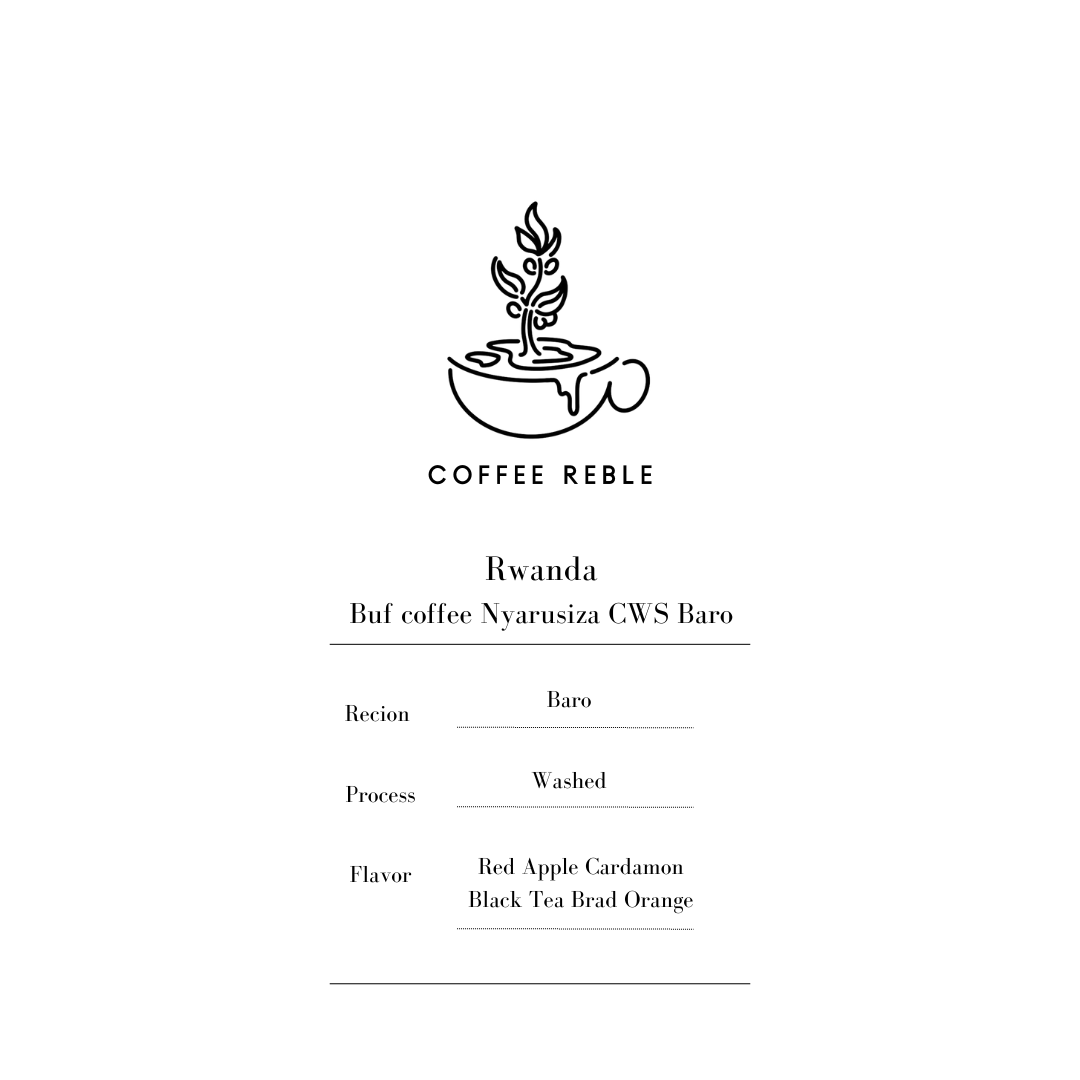 Rwanda Buf coffee Nyarusiza CWS Baro 200g